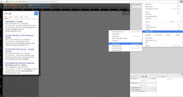 Google Entwicklertools
