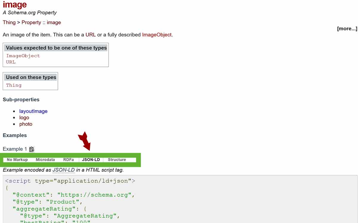 schema.org bilder jsonld