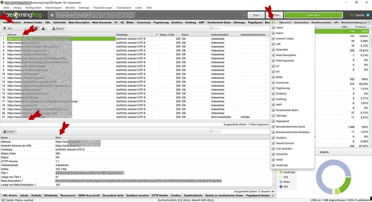 ScreamingFrog Crawl