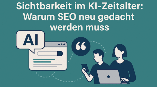 Illustration zum Thema Sichtbarkeit im KI-Zeitalter mit Fokus auf SEO und KI
